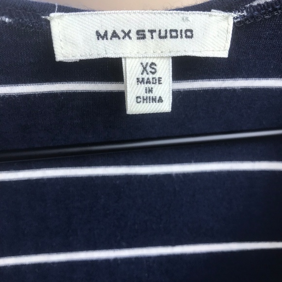 Max Studio} Striped Sleeveless Ruffle Trim Top - Picture 6 of 6